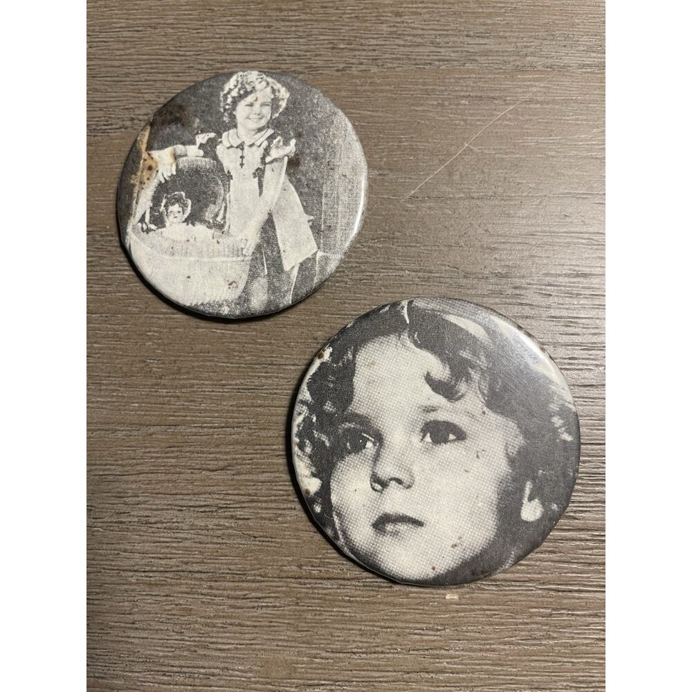 Vintage Shirley Temple Pinback Button Lot R.M. Morse Co. Black White Photo Pins